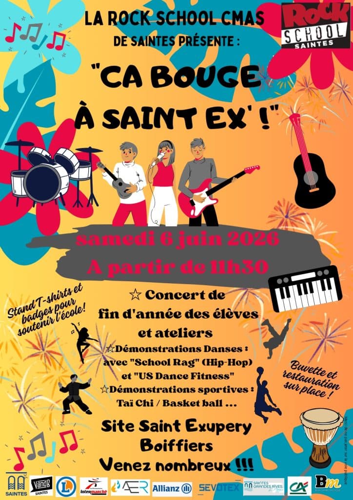 Ça bouge à St-Ex 2026 Concert de fin d'année de la Rock Scholl de Saintes